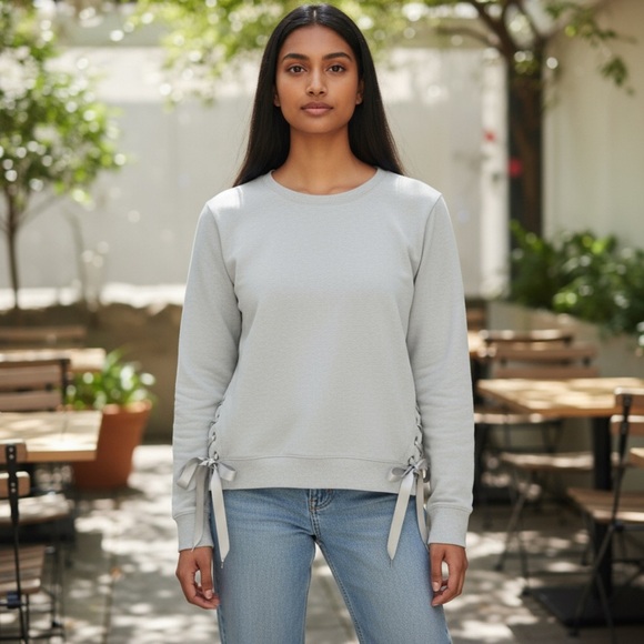 Juicy Couture Tops - Juicy Couture Gray Lace-Up Sweatshirt